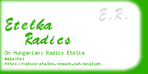 etelka radics business card